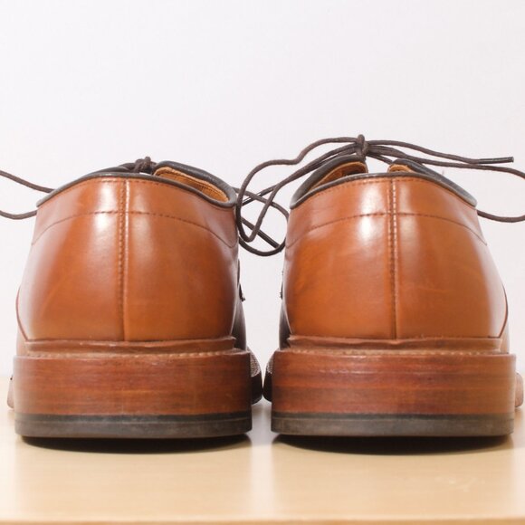 Allen Edmonds Men's Shoe 🇺🇸 Hillcrest Almond Bicycle-toe Derby 6.5D Walnut GUC - Picture 4 of 8